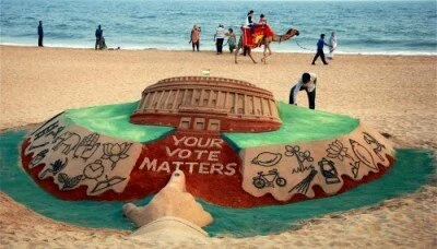Sand art on the present political scenario